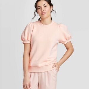 💗 A New Day Pink Puff Sleeve Sweatshirt, L